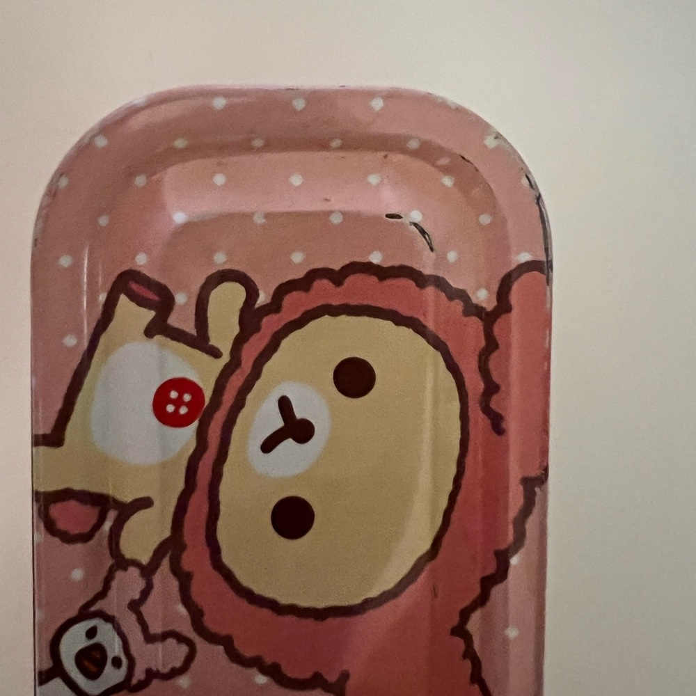 Cute Rilakkuma Bear Metal Tin Double Pencil Case Cute Pen Box School Stationary - Picture 2 of 10